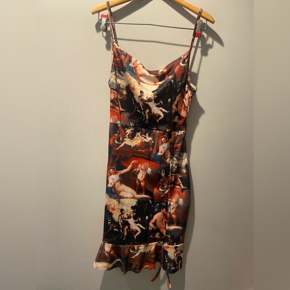 Women's Multi Renaissance Print Bodycon Dress